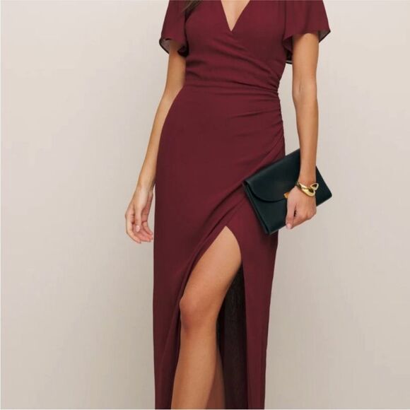 Reformation Watkins Dress Plum Size 8 NWT $348 - Picture 3 of 8